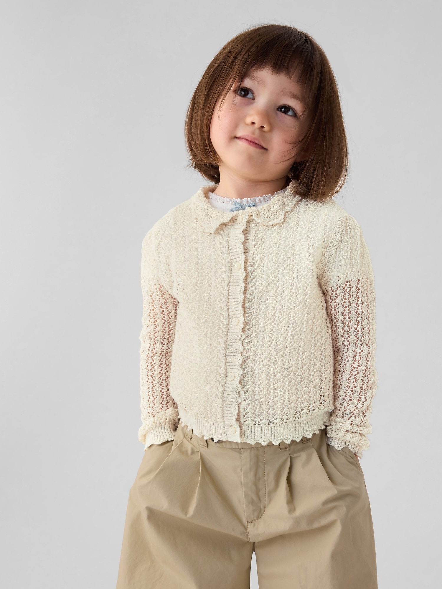 Shop Gap × Dôen Baby Linen-blend Cardigan In Chino Beige