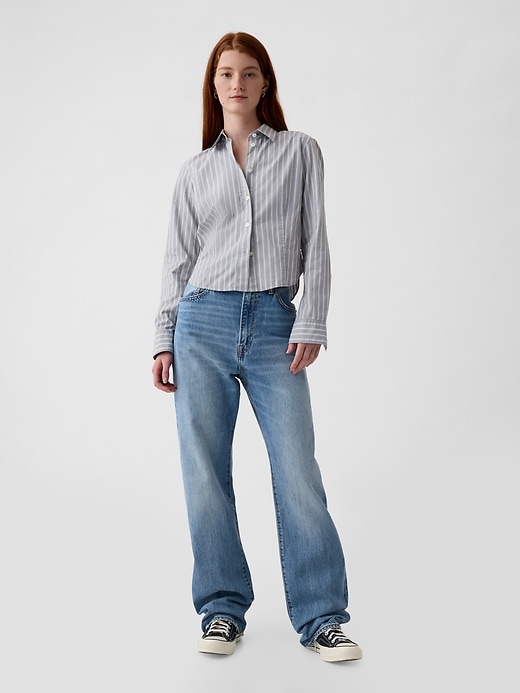 Image number 3 showing, Organic Cotton Fitted Cropped Shirt