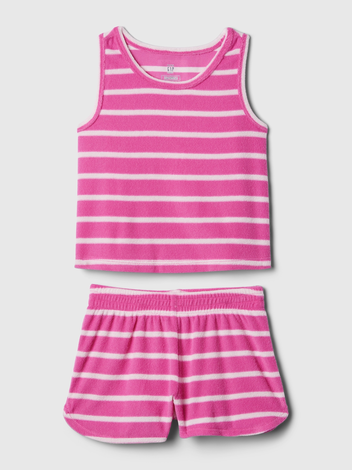 Shop Gap Baby Recycled Towel Terry Pj Shorts Set In Indie Pink