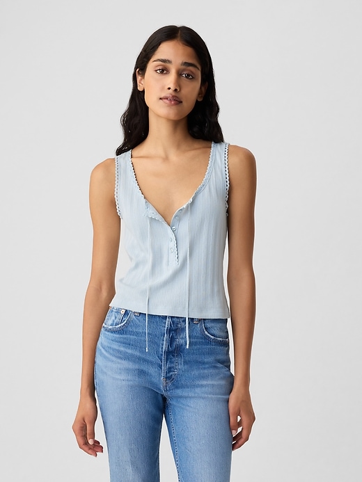 Image number 1 showing, Gap &#215 DÔEN Pointelle Tank Top