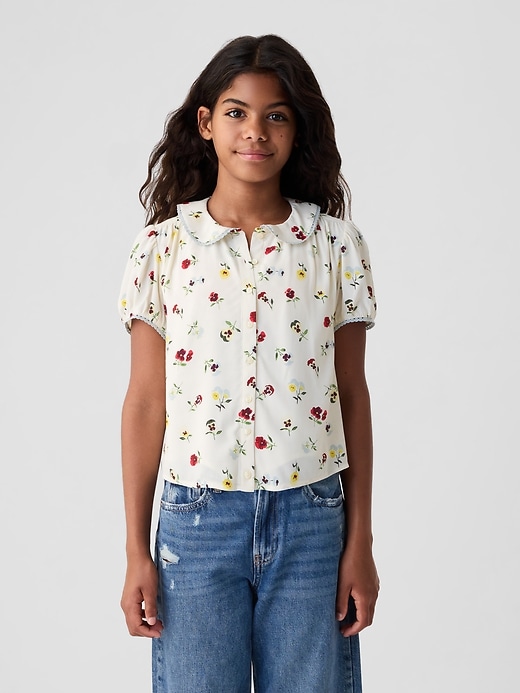 Image number 1 showing, Gap &#215 DÔEN Kids Floral Shirt