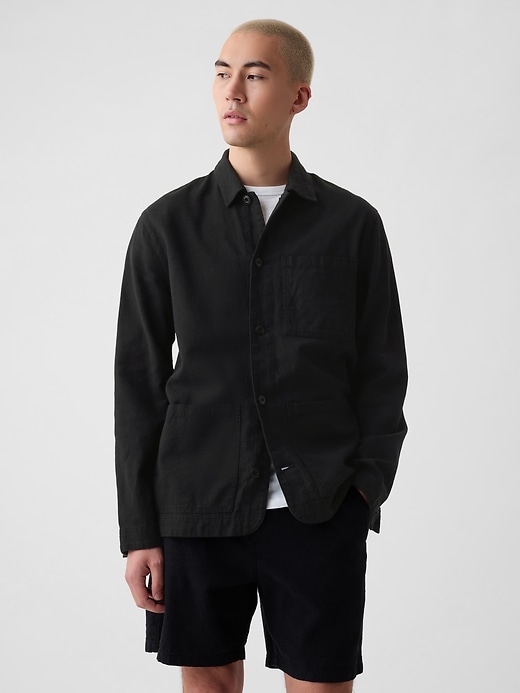 Image number 1 showing, Linen-Cotton Chore Jacket