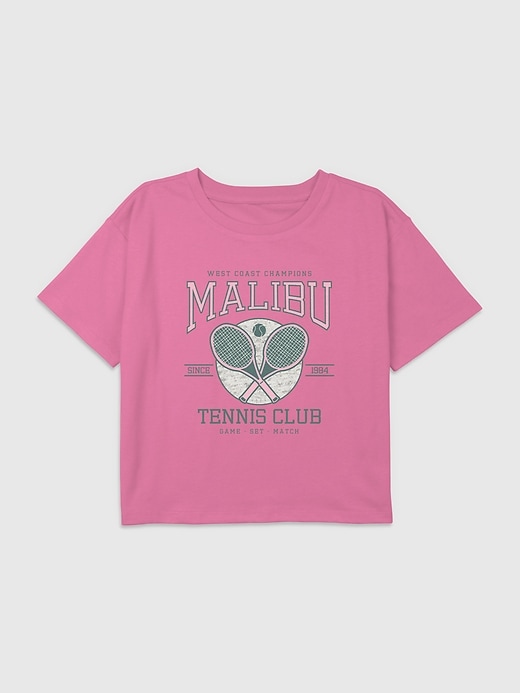 Image number 1 showing, Kids Malibu Tennis Club Graphic Boxy Crop Tee