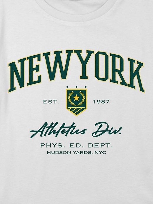 Image number 2 showing, Kids New York Athletics Graphic Boxy Crop Tee
