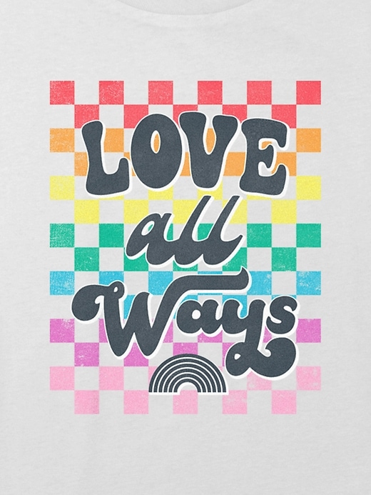 Image number 2 showing, Kids Love All Ways Pride Graphic Boxy Crop Tee