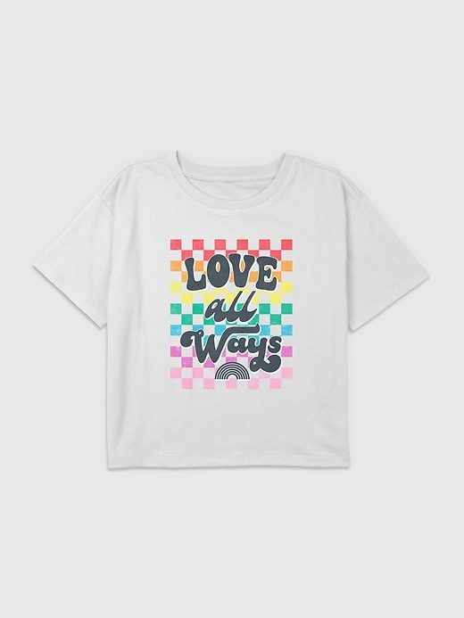 Image number 1 showing, Kids Love All Ways Pride Graphic Boxy Crop Tee