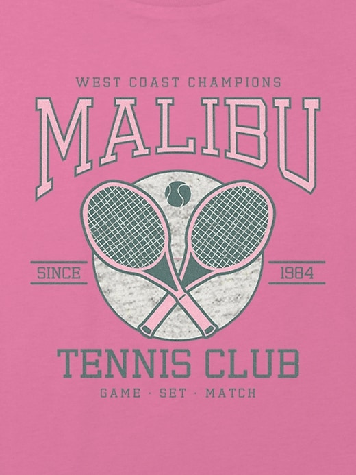 Image number 2 showing, Kids Malibu Tennis Club Graphic Boxy Crop Tee