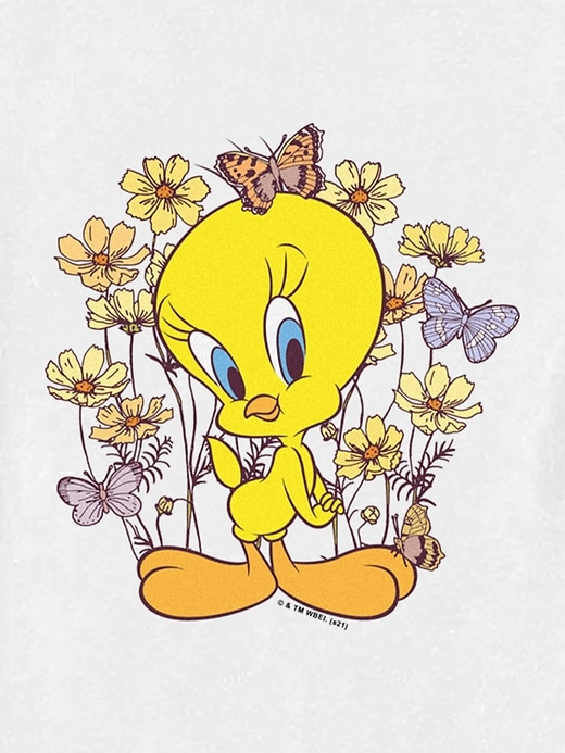 Image number 2 showing, Toddler Looney Tunes Tweety Floral Graphic Tee