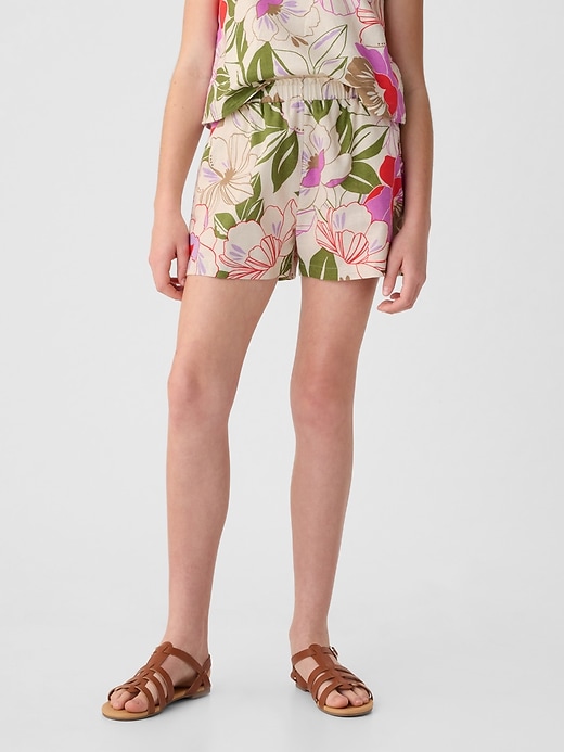 Image number 2 showing, Kids Linen-Cotton Pull-On Shorts