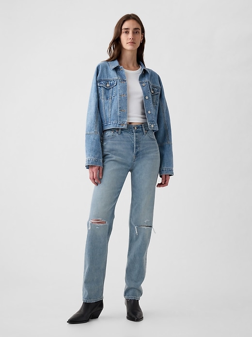 Image number 1 showing, High Rise Rigid &#39;90s Straight Jeans