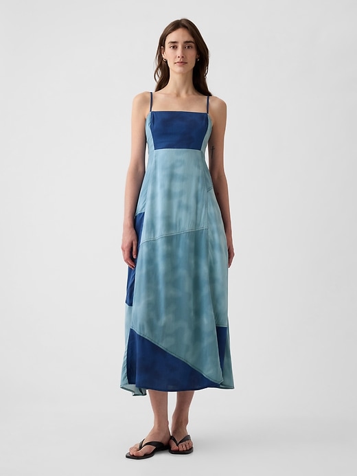 Image number 1 showing, Indigo Patchwork Maxi Dress