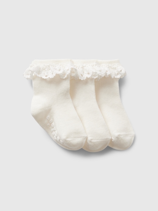 View large product image 1 of 1. Baby First Favorites Eyelet Crew Socks (3-Pack)