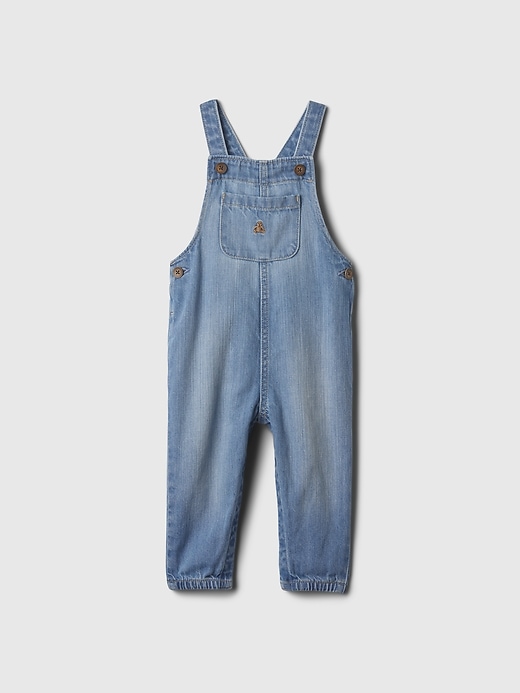 Image number 1 showing, Baby Organic Cotton Denim Overalls