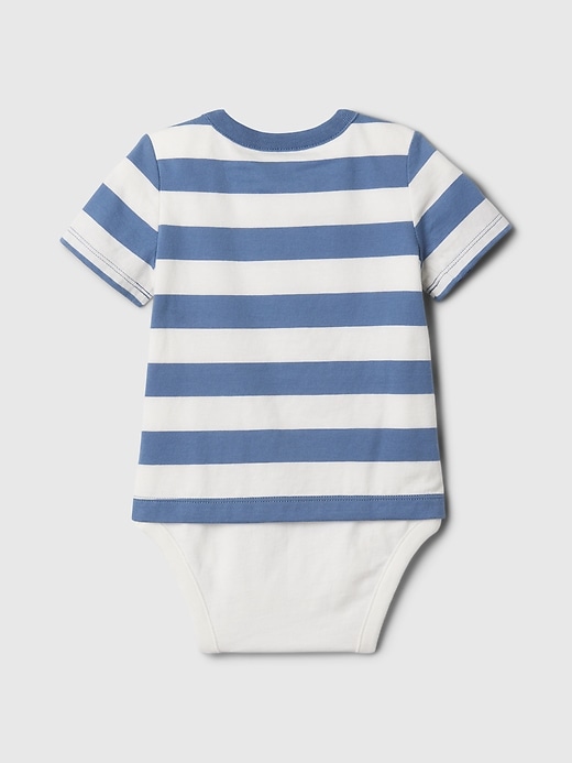 Image number 2 showing, Baby Organic Cotton Stripe Pocket Bodysuit