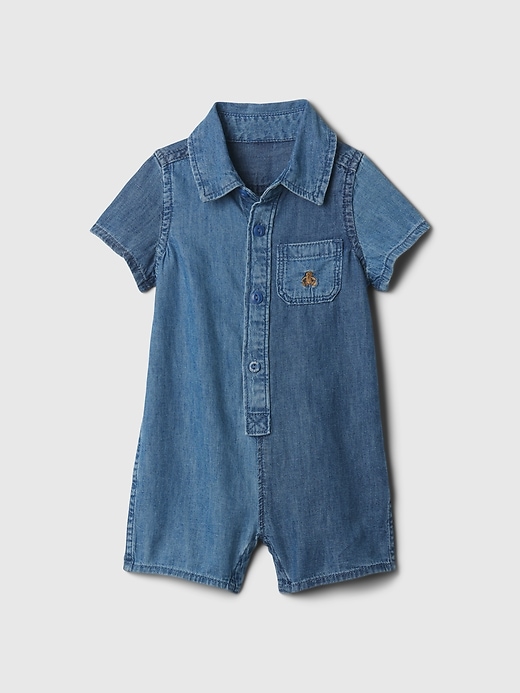 Image number 3 showing, Baby Denim Shorty One-Piece