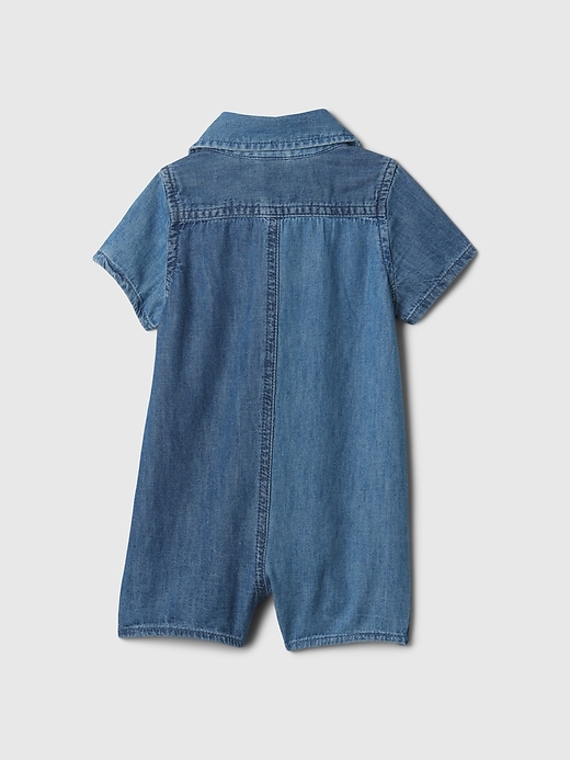 Image number 2 showing, Baby Denim Shorty One-Piece
