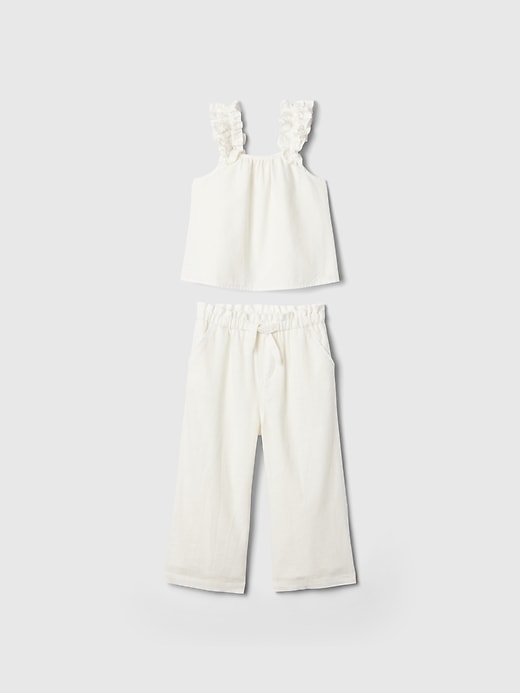Image number 1 showing, babyGap Linen-Cotton Ruffle Outfit Set