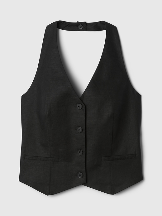 Image number 5 showing, Linen-Cotton Halter Vest