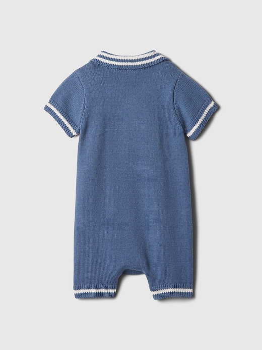 Image number 2 showing, Baby Polo Sweater Shorty One-Piece