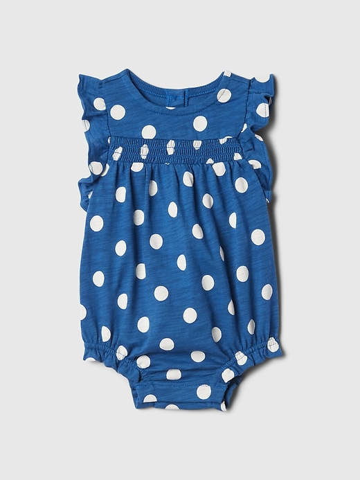 Image number 1 showing, Baby Polka Dot Bubble Shorty One-Piece