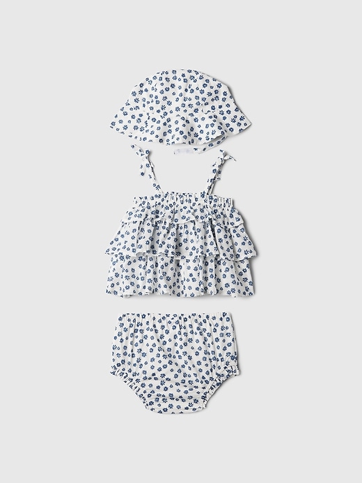 Image number 2 showing, Baby Floral Ruffle Outfit Set