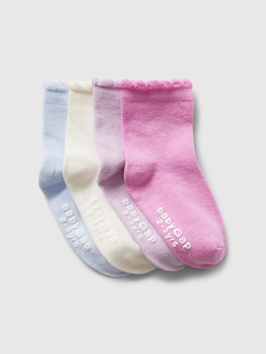 View large product image 1 of 1. Toddler Ruffle Crew Socks (4-Pack)