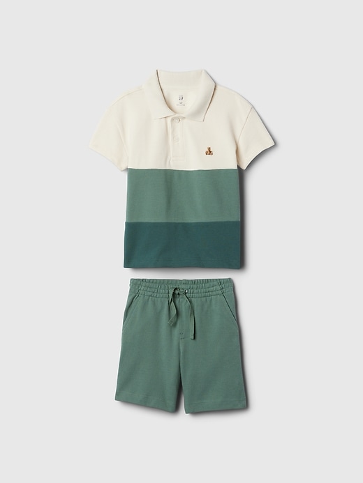 Image number 3 showing, babyGap Colorblock Pique Polo Outfit Set