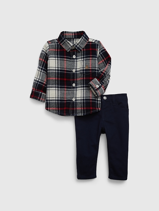 View large product image 1 of 1. Baby Plaid Outfit Set