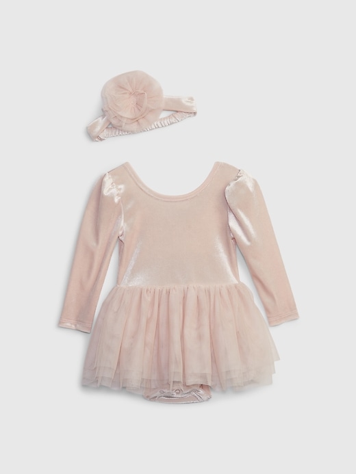 Image number 4 showing, Baby Velvet Tulle Dress Set