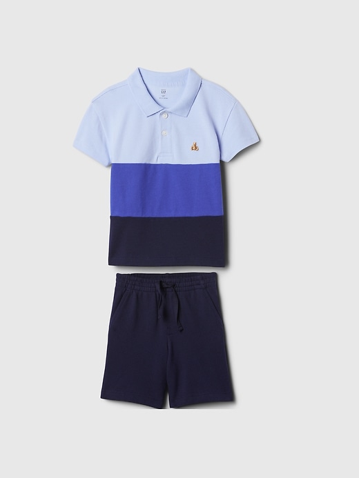 Image number 1 showing, babyGap Colorblock Pique Polo Outfit Set