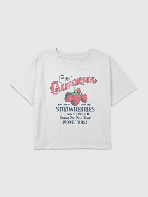 Image number 1 showing, Kids California Strawberries Graphic Boxy Crop Tee