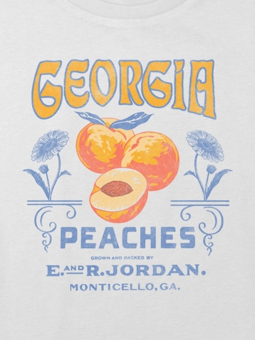 Image number 2 showing, Kids Georgia Peaches Graphic Boxy Crop Tee