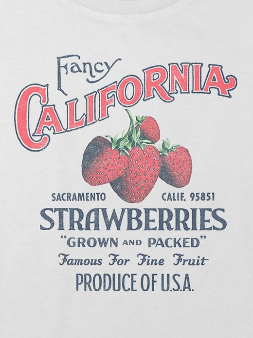 Image number 2 showing, Kids California Strawberries Graphic Boxy Crop Tee