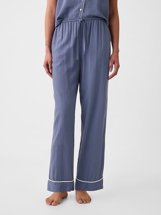 Image number 1 showing, Linen-Blend PJ Pants