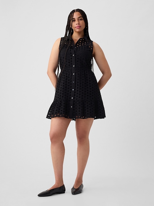 Image number 5 showing, Eyelet Tiered Mini Dress