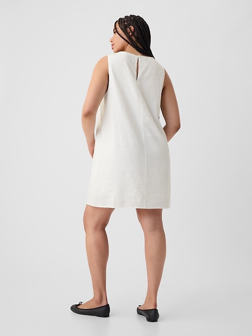 Image number 5 showing, Linen-Blend Shift Mini Dress
