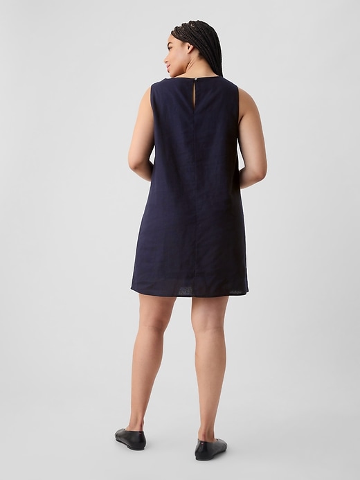 Image number 5 showing, Linen-Blend Shift Mini Dress