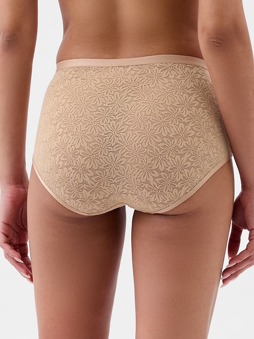 Image number 2 showing, High Rise Floral Lace Brief