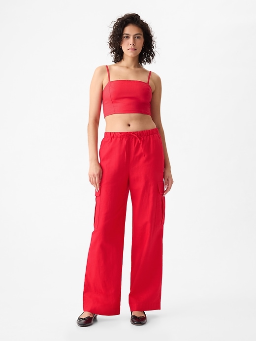 Image number 3 showing, Linen-Cotton Cropped Tube Top