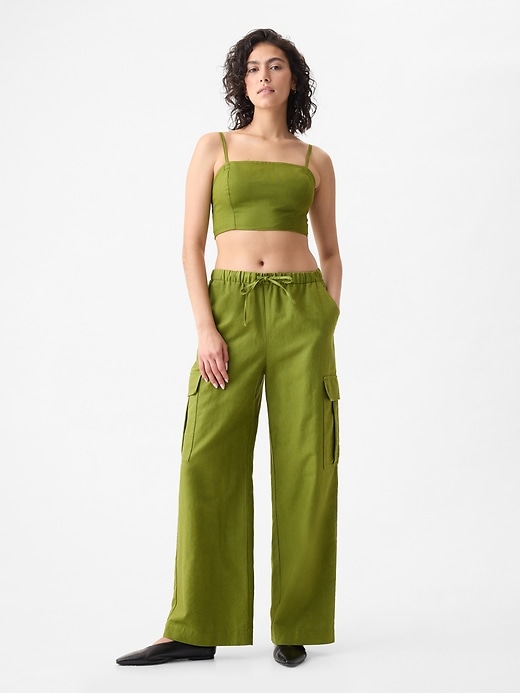 Image number 3 showing, Linen-Cotton Cropped Tube Top