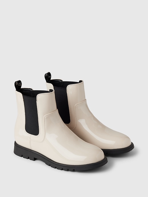 Image number 2 showing, Kids Vegan Patent Leather Chelsea Boots