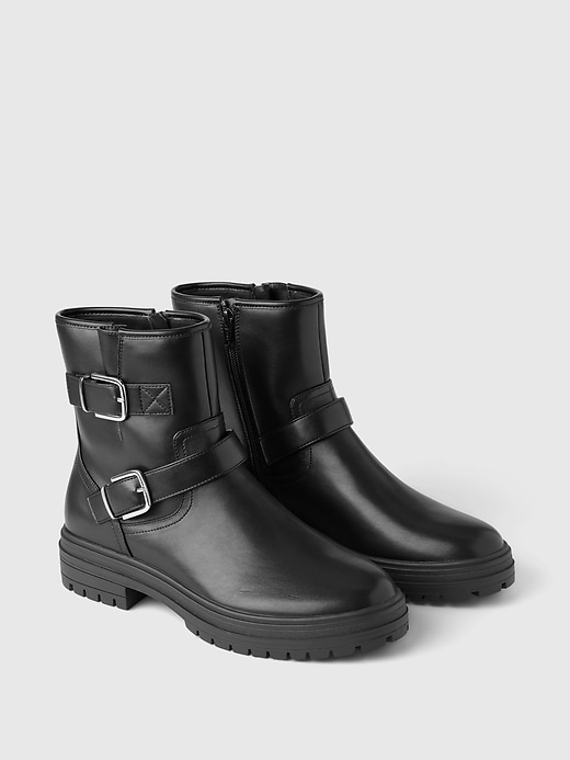 Image number 2 showing, Vegan Leather Moto Boots