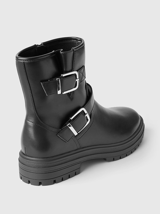 Image number 4 showing, Vegan Leather Moto Boots