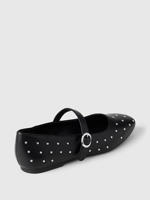 Image number 4 showing, Studded Vegan Leather Ballet Flats