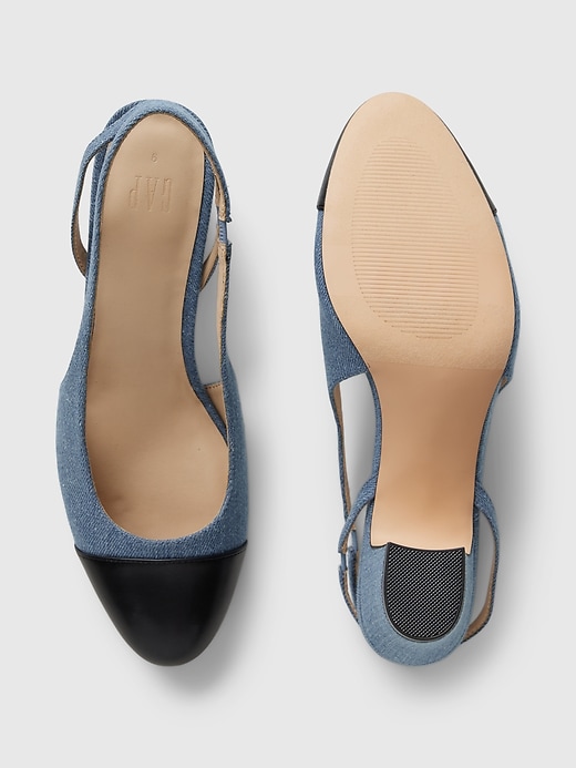 Image number 3 showing, Denim Slingback Heels