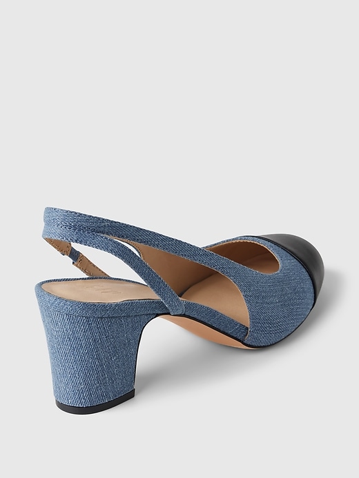 Image number 4 showing, Denim Slingback Heels