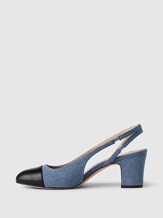 Image number 5 showing, Denim Slingback Heels