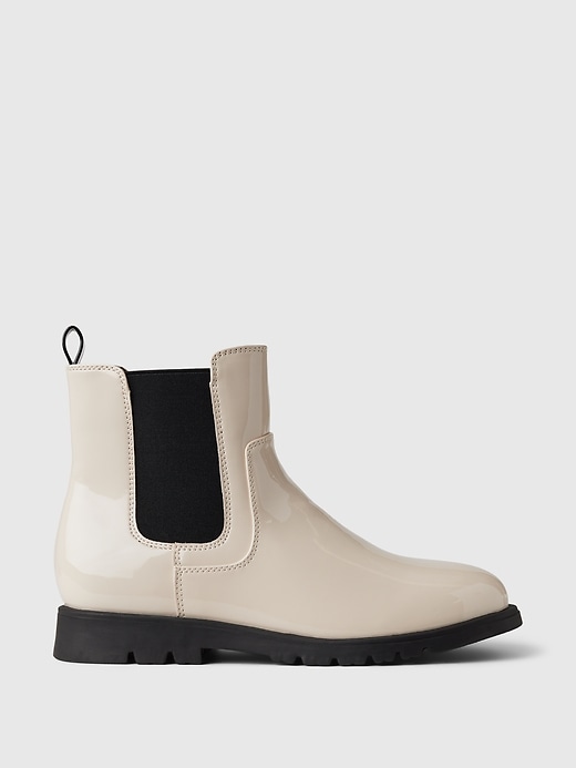 Image number 1 showing, Kids Vegan Patent Leather Chelsea Boots