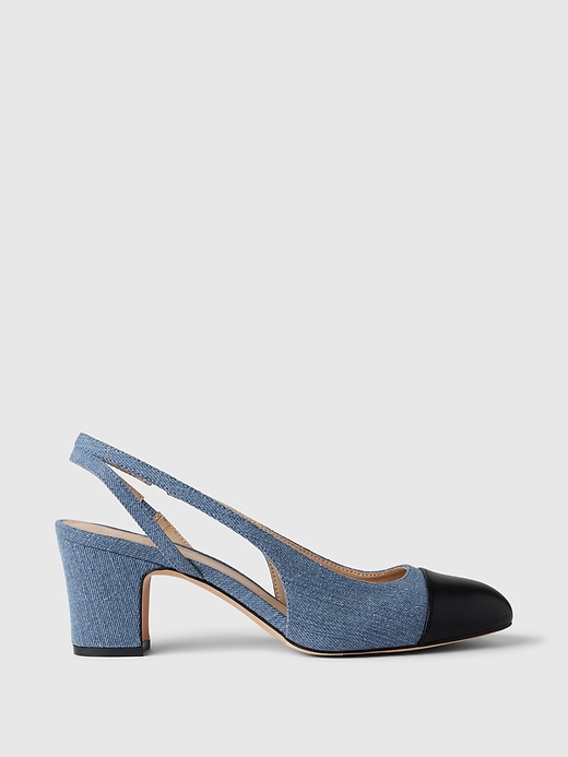 Image number 1 showing, Denim Slingback Heels