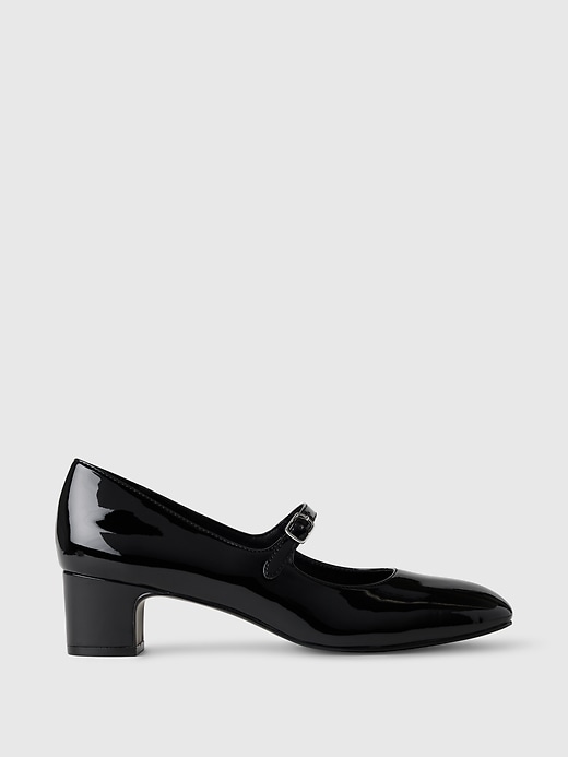 Image number 1 showing, Vegan Patent Leather Mary Jane Heels